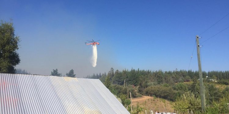 Onemi declara Alerta Roja para la comuna de Trehuaco por incendio forestal