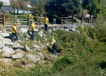 Realizan mantención de áreas verdes y enrocado en el Estero Las Tocas