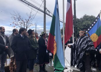 Celebran We Tripantu izando bandera mapuche en El Carmen