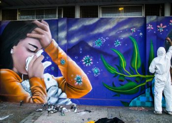 Murales con temática Covid-19 se realizan en tres comunas de Ñuble