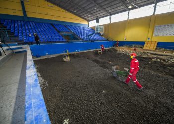 30% de avance presenta proyecto de reposición del piso de la Casa del Deporte