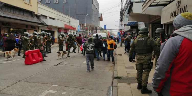 Siete detenidos deja marcha en el centro de Chillán