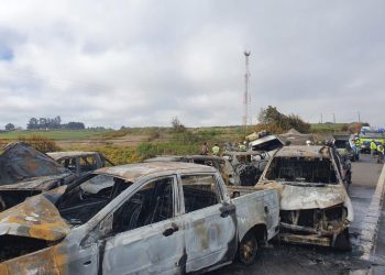 Choque múltiple involucró 18 vehículos en Ruta 5 Sur