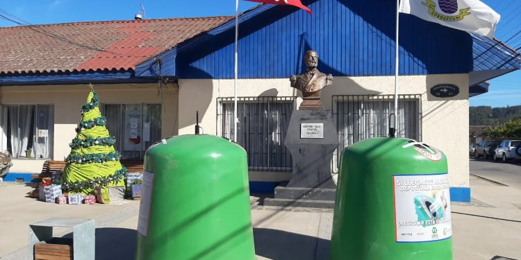 Instalan puntos de reciclaje de vidrios en Cobquecura