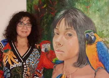 Destacan muestra virtual de pintora chillaneja que vive en Brasilia